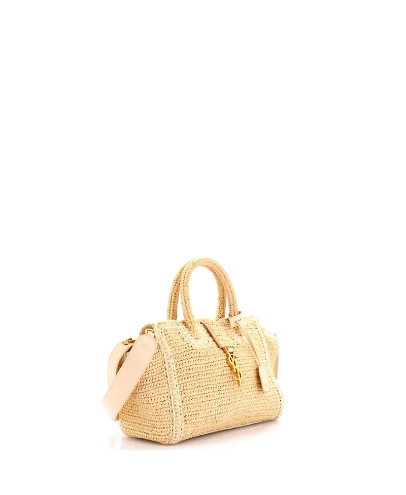 Pre-Owned Saint Laurent Baby Monogram Cabas Downtown Straw