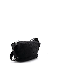 Pre-Owned Bottega Veneta Cassette Zip Crossbody Bag Maxi Intrecciato Webbed Canvas