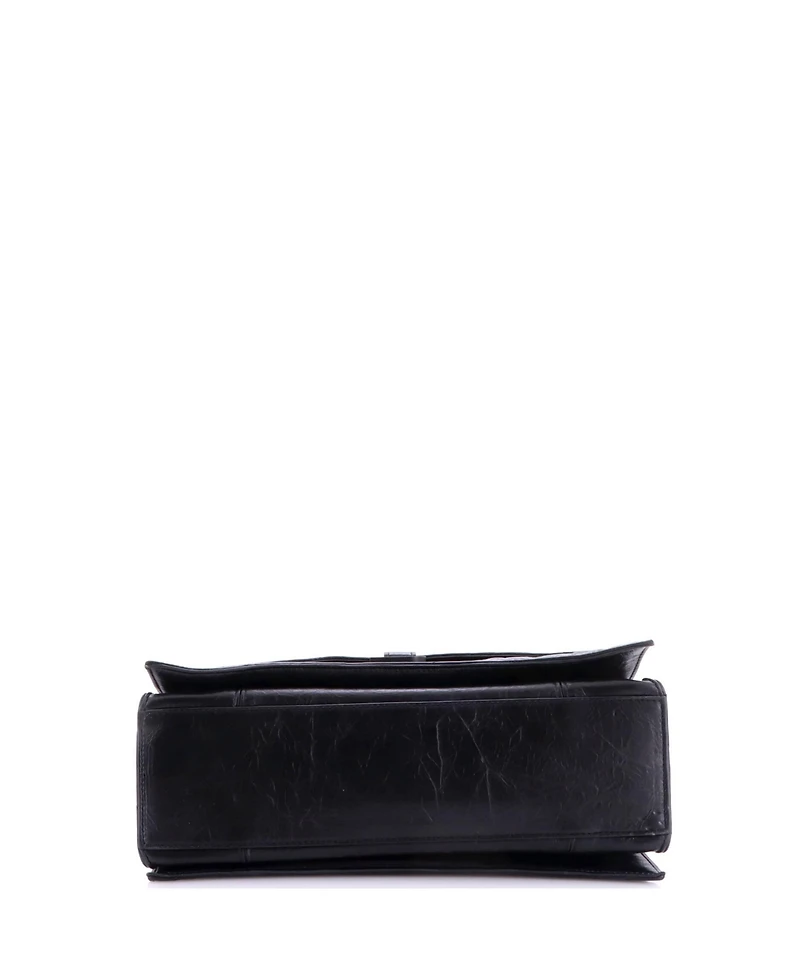 Pre-Owned Balenciaga Medium Crush Chain Flap Bag Quilted Crushed Calfskin