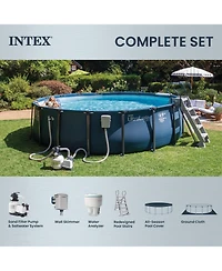 Intex UltraLuxe 24ft x 52in Above Ground Pool, Sand Pump, and Saltwater System