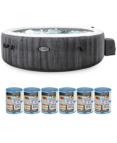 Intex PureSpa Plus Inflatable Hot Tub and Type S1 Filter Cartridges, (12 Pack)