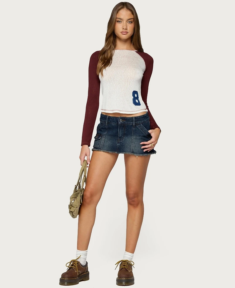 Edikted Women's Adania Denim Mini Skort