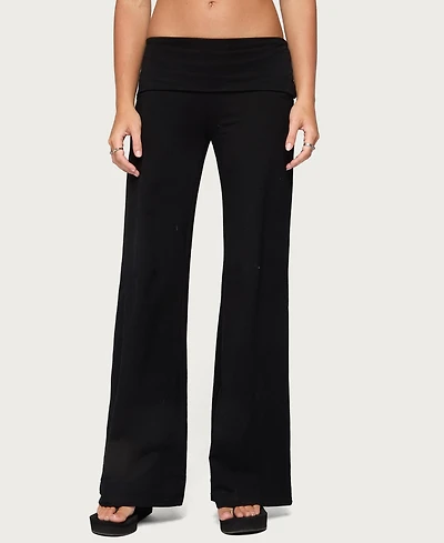 Edikted Women's Angel Energy Sequin Foldover Pants