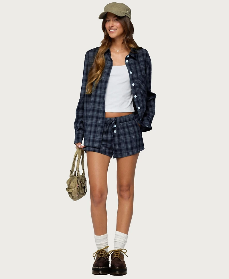 Edikted Women's Alessa Plaid Shorts