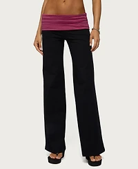 Edikted Women's Maci Striped Foldover Pants