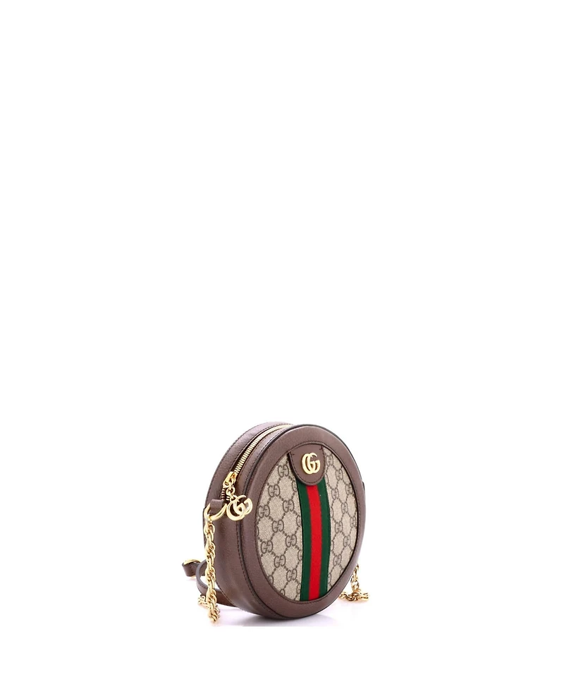 Pre-Owned Gucci Mini Ophidia Round Shoulder Bag Gg Coated Canvas