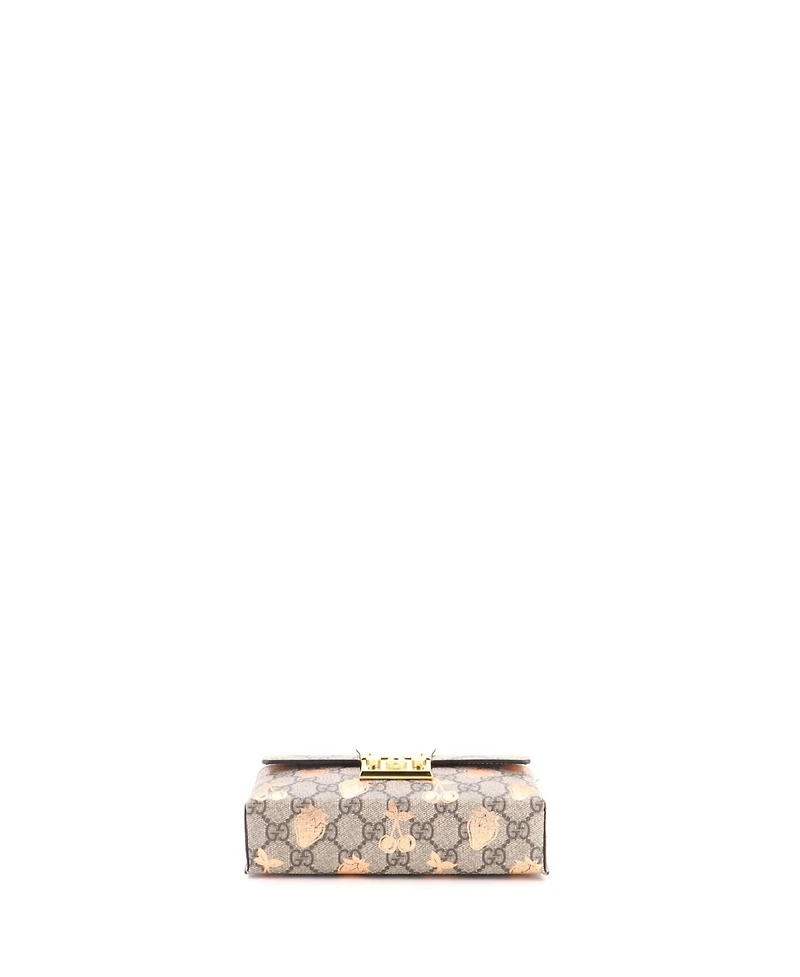 Pre-Owned Gucci Mini Padlock Top Handle Bag Printed Gg Coated Canvas and Leather