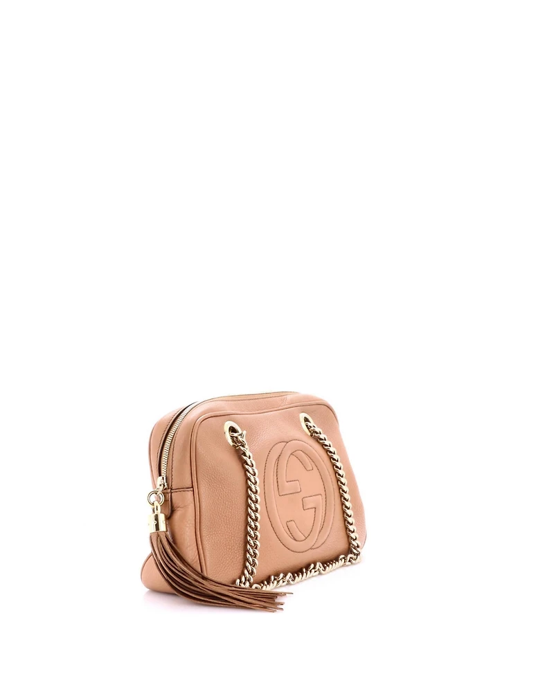 Pre-Owned Gucci Small Soho Chain Zip Shoulder Bag Leather