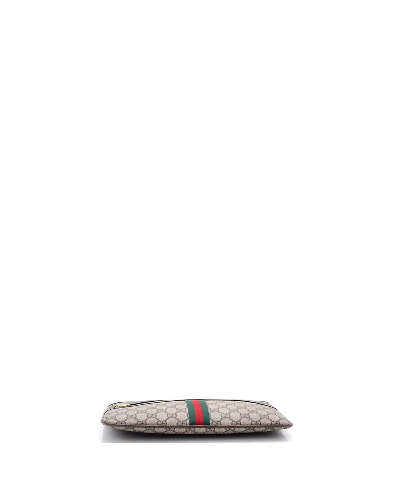 Pre-Owned Gucci Large Ophidia Zip Pouch Gg Coated Canvas