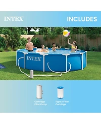 Intex 28211EP 12ft x 30in Metal Frame Above Ground Pool Set with Filter Pump