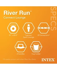 Intex 58854EP River Run Connect Lounge Inflatable Floating Water Tube (5 Pack)
