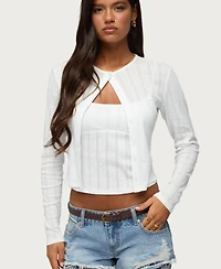 Edikted Women's Adie Pointelle Cardigan