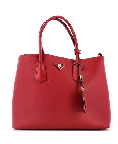 Pre-Owned Prada Large Cuir Double Tote Saffiano Leather