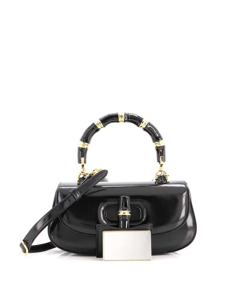 Pre-Owned Gucci Medium Bamboo Diva Top Handle Bag Polished Leather