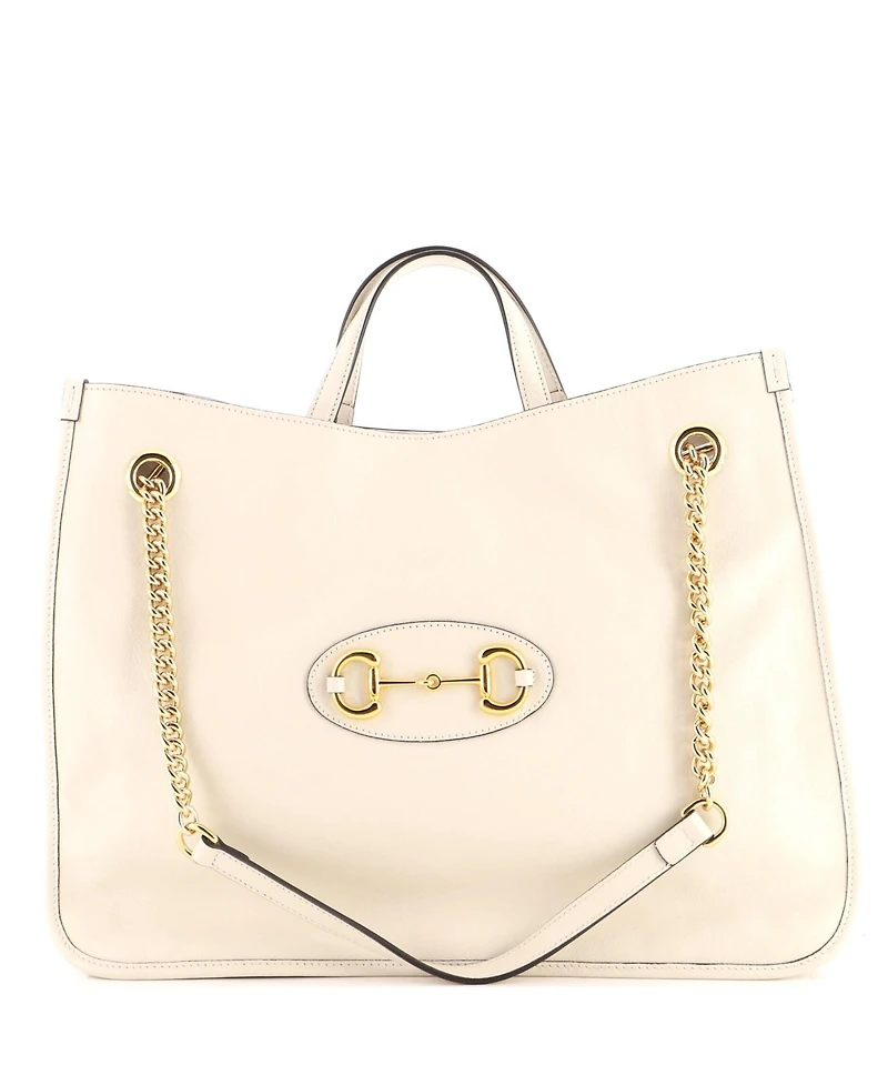 Pre-Owned Gucci Large Horsebit 1955 Chain Tote Leather