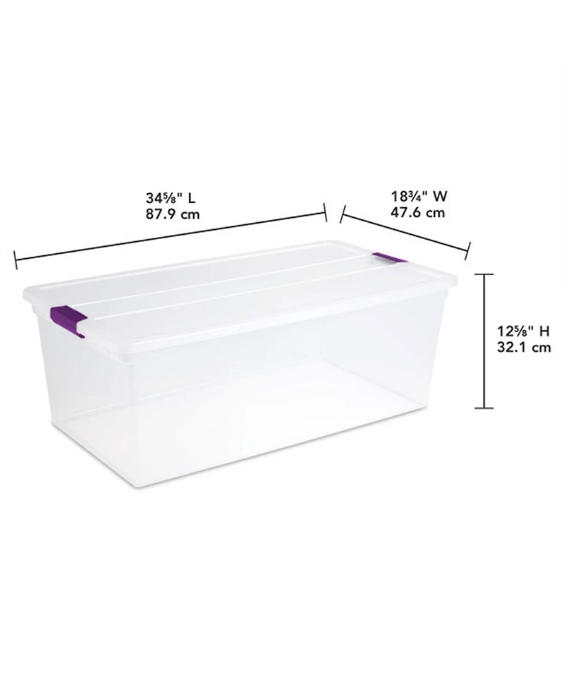 Sterilite 110 Qt Clear Storage Organization Box w/ Secure Latching Lid (16 Pack)