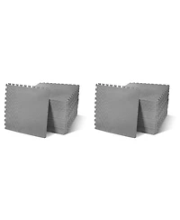BalanceFrom Fitness 144 Sq Ft Interlocking Exercise Mat Tiles, Gray (2 Pack)