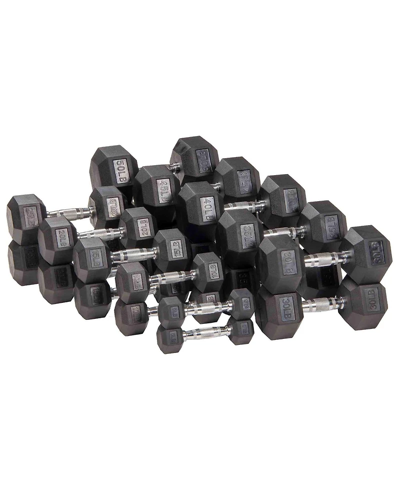 Signature Fitness Hex Dumbbells Strength Training Workout Equipment Set, 450 lbs