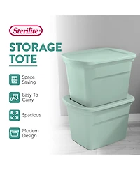 Sterilite 8 Pack 18 Gal Plastic Stackable Storage Container w/ Lid, Mindful Mint