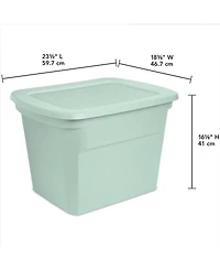Sterilite 8 Pack 18 Gal Plastic Stackable Storage Container w/ Lid, Mindful Mint