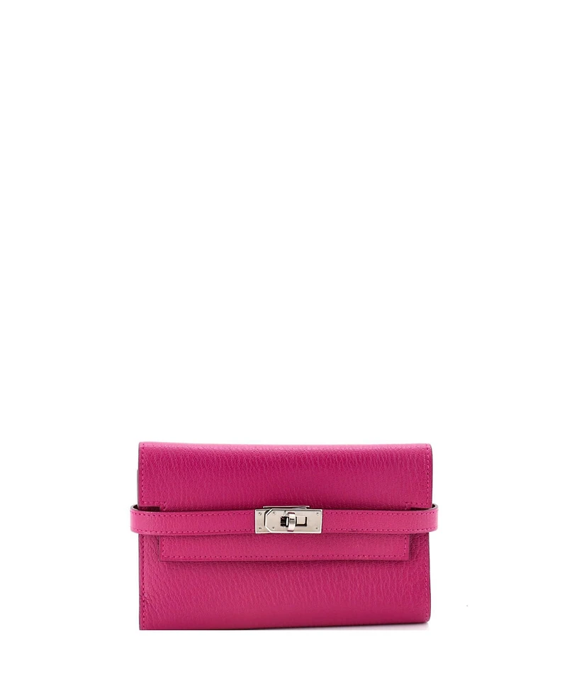 Pre-Owned Hermes Medium Kelly Trifold Wallet Chevre Mysore