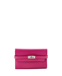 Pre-Owned Hermes Medium Kelly Trifold Wallet Chevre Mysore
