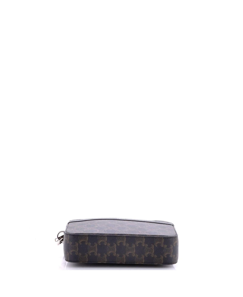 Pre-Owned Celine Small Zip Messenger Bag Triomphe Coated Canvas