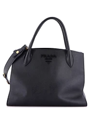 Pre-Owned Prada Medium Monochrome Tote Saffiano with City Calf