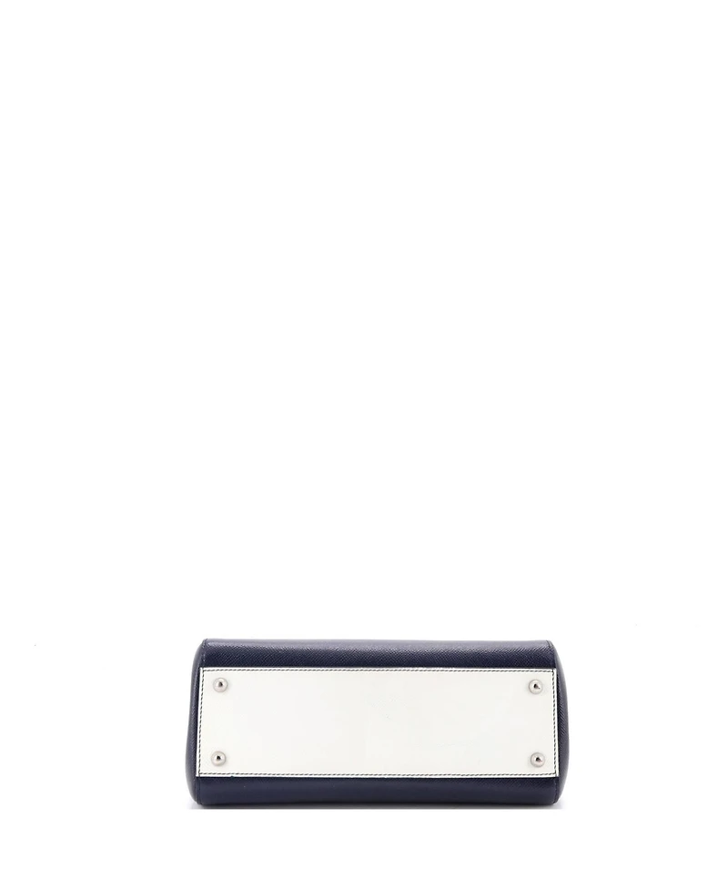 Pre-Owned Dolce and Gabbana Medium Miss Sicily Bag Striped Leather