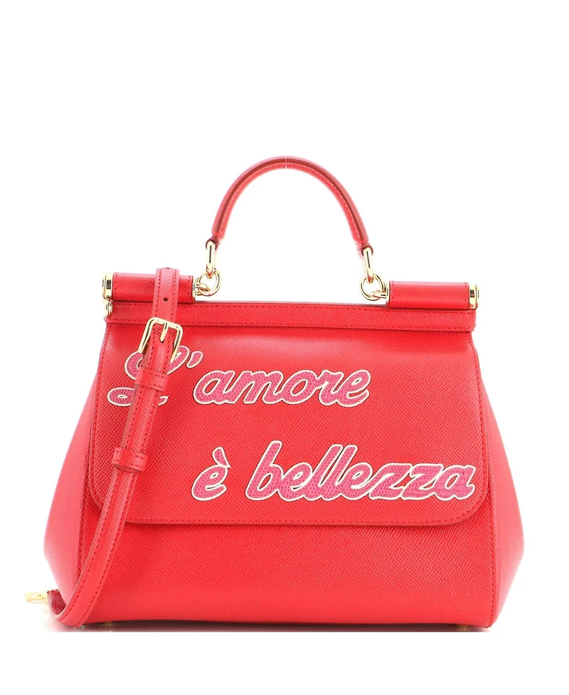 Pre-Owned Dolce and Gabbana Medium Miss Sicily Bag Printed Leather