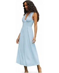 Cupshe Women's Scalloped V-Neck Sleeveless Midi Dress
