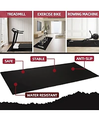 Fitvids High-Density Home Gym Equipment Mat, 1/4-Inch Nonslip Pvc Floor Protector for Treadmills, Exercise Bikes, and Fitness Equipment, 4' x 8'