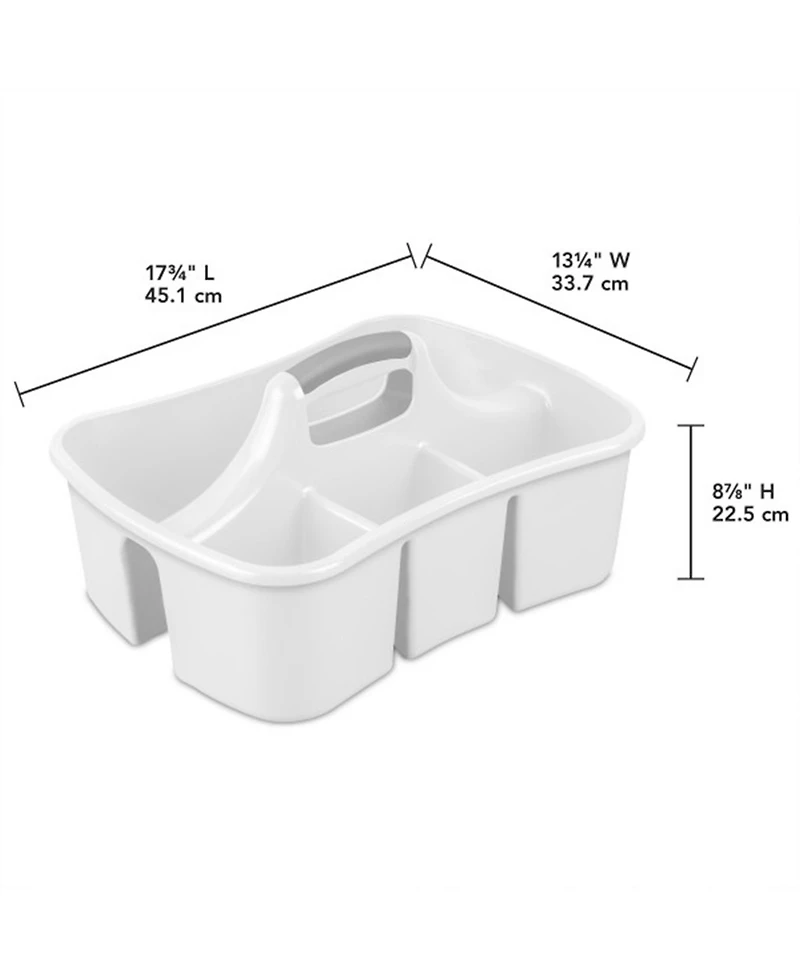 Sterilite Divided Storage Ultra Caddy with 4 Compartments and Handles (18 Pack)