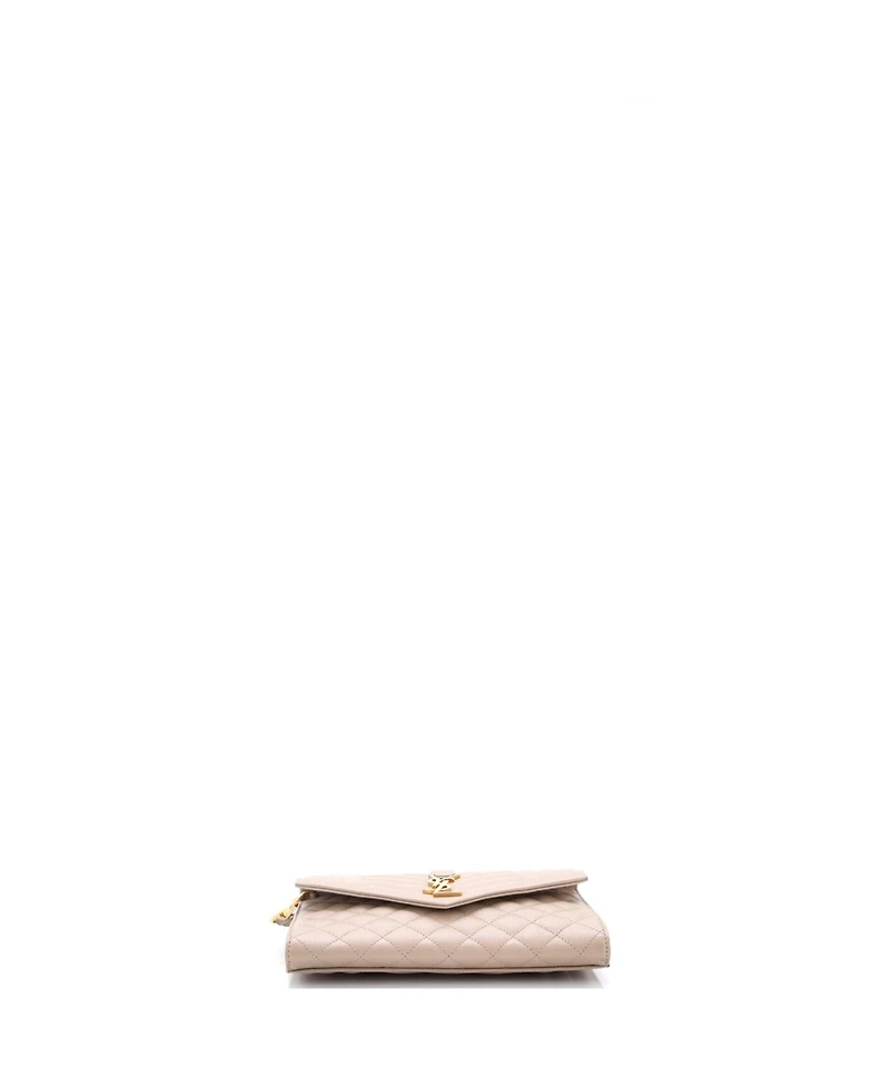 Pre-Owned Saint Laurent Classic Monogram Envelope Wristlet Clutch Mixed Matelasse Leather