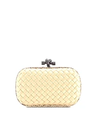 Pre-Owned Bottega Veneta Small Box Knot Clutch Intrecciato Satin
