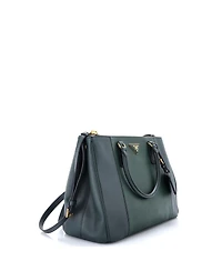 Pre-Owned Prada Medium Bicolor Double Zip Lux Tote Saffiano Leather