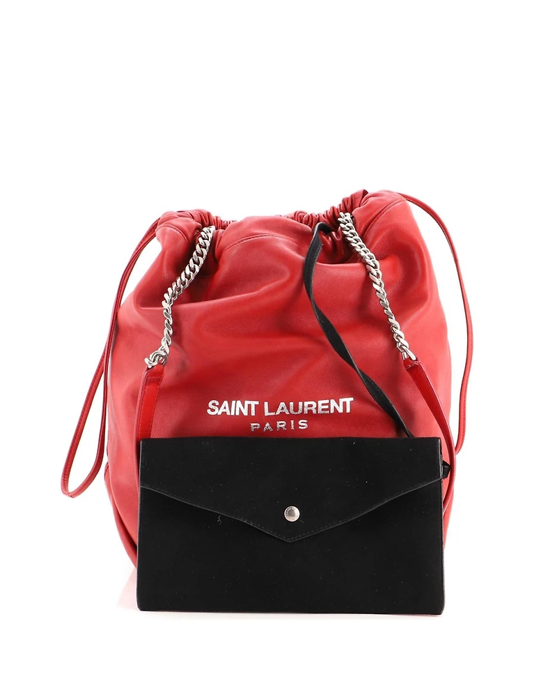 Pre-Owned Saint Laurent Large Teddy Bucket Bag Leather