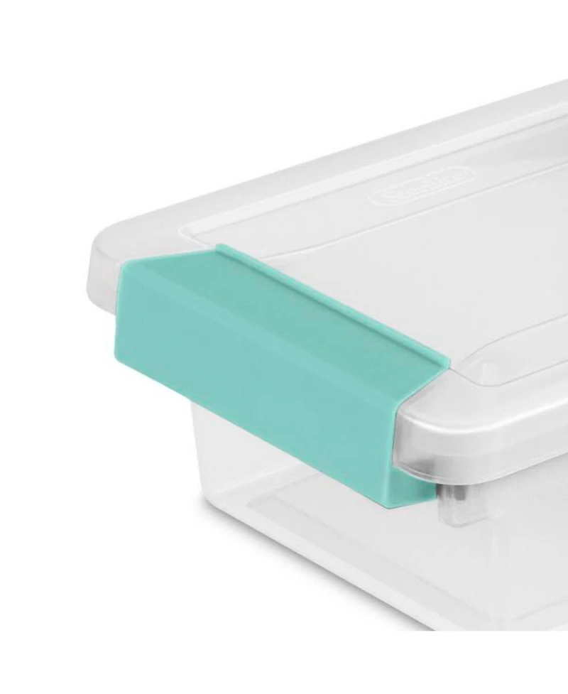 Sterilite Plastic Large Clip Bin Clear, 6 Pack and Mini Clip Storage Box, 6 Pack