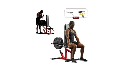 Syedee Seated Dip Machine with Max 400lbs Plate Loaded, Adjustable Tricep Press with Cable Bar for Biceps Chest Training