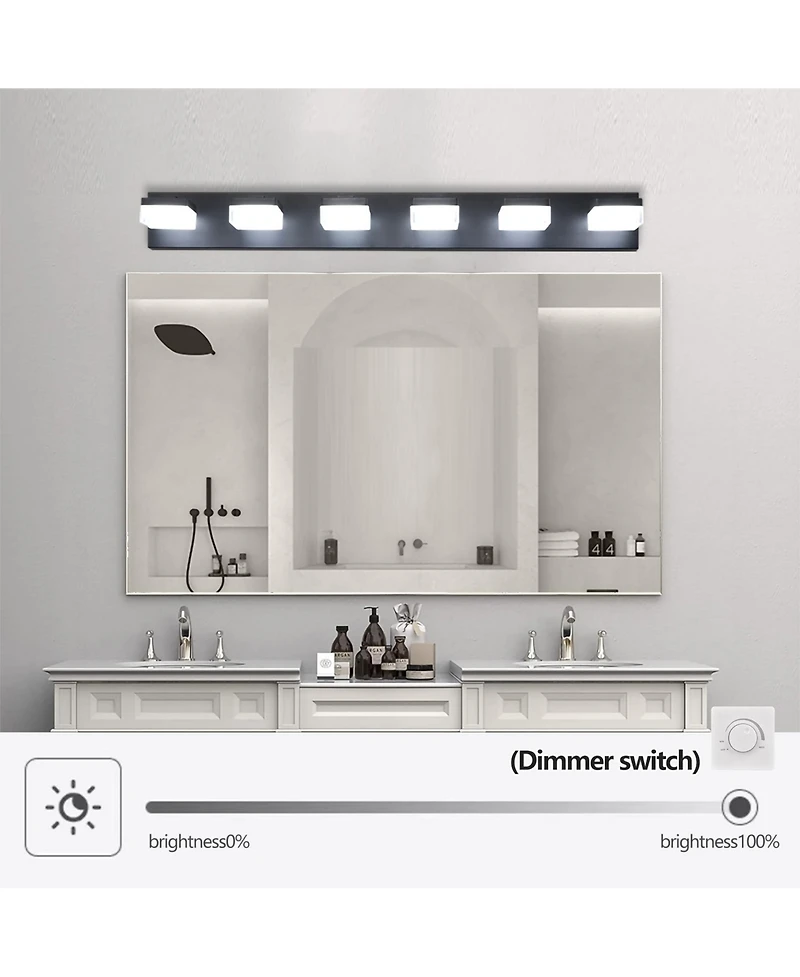 Clihome Modern 6-Light Led Vanity Mirror Light Fixture For Bathrooms And Makeup Tables