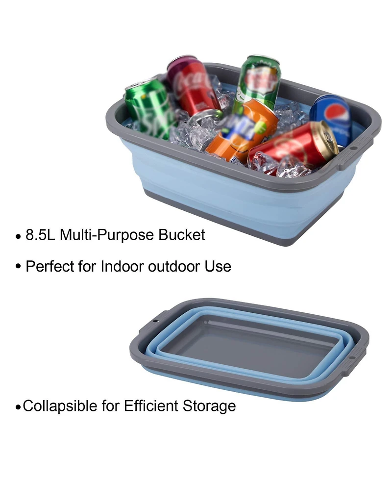 Piscifun 2 Pack Collapsible Sink Foldable Dish Tub Portable Washing Basin For Camping Home
