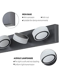 Clihome 45" Modern 6-Light Led Vanity Light, Sleek Bathroom Wall Light Fixture
