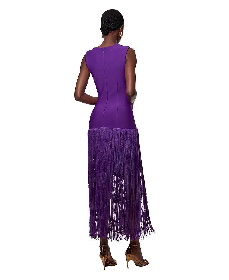 Karen Millen Women's Tassel Hem Knitted Dress