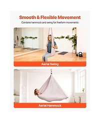 Sugift Aerial Yoga Hammock and Swing Set with Steel Carabiners and 300 Pound Capacity