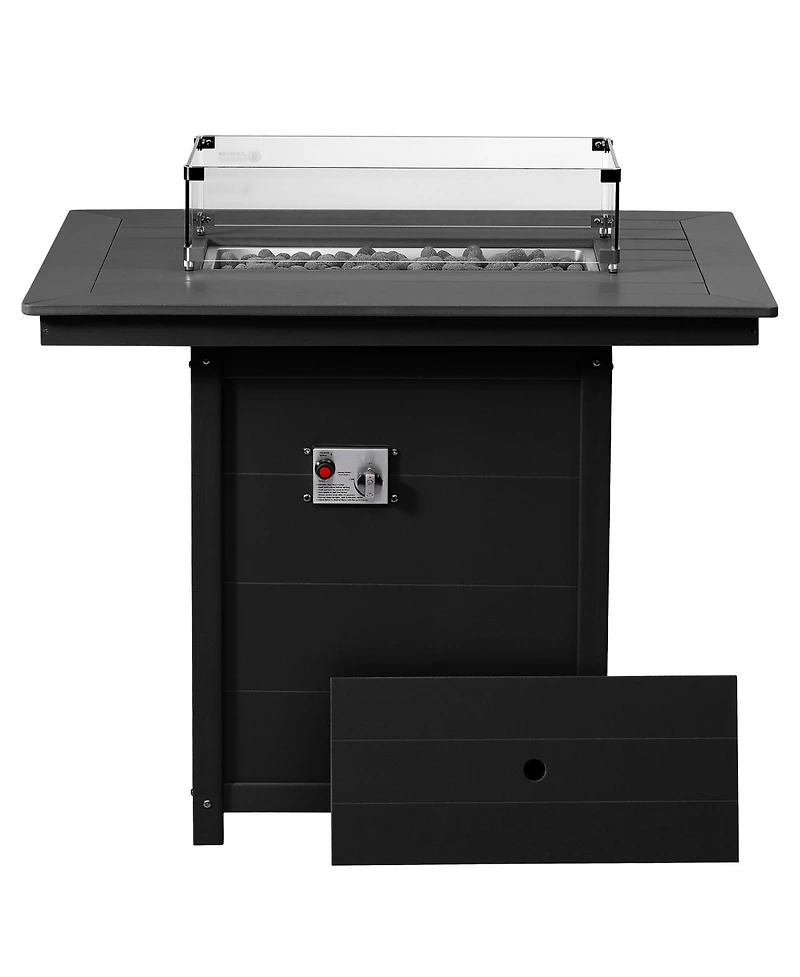 WestinTrends 46" Modern Outdoor Patio Gas Propane Rectangle Fire Pit Table