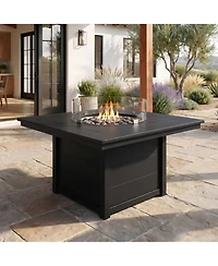 WestinTrends 42" Modern Outdoor Patio Propane Square Fire Pit Table