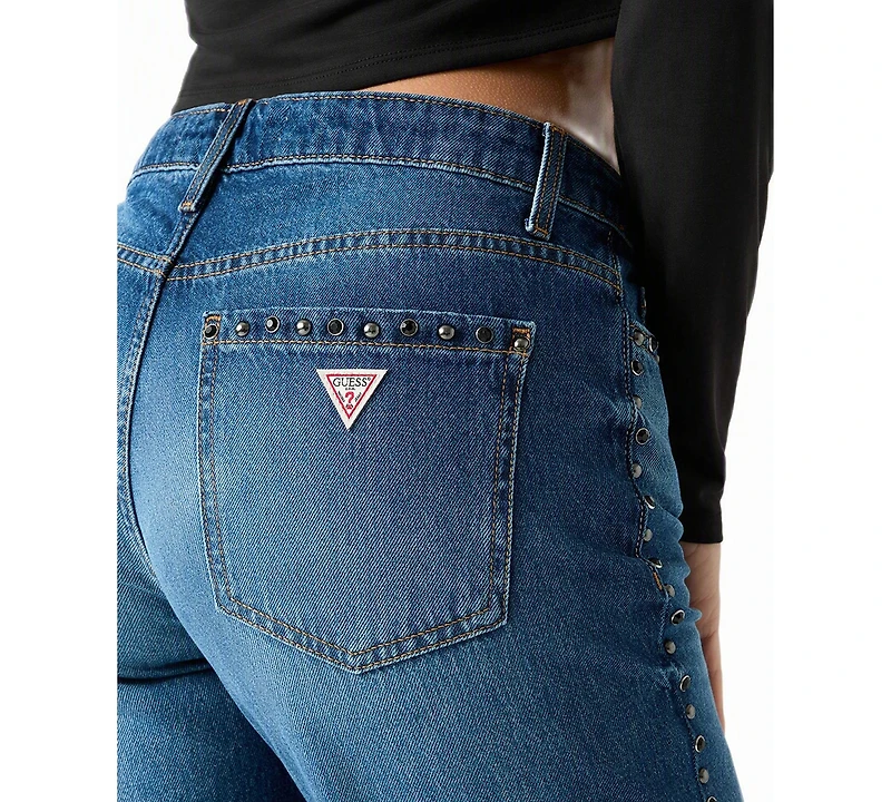 Guess Women's Mid-Rise Slouchy Fit Straight-Leg Jeans
