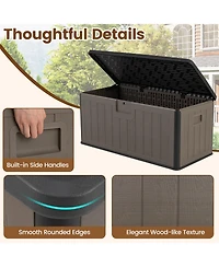Mecale 100-Gallon Deck Box Bench, 440-lb Seating Capacity, Lockable Lid