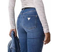 Guess Women's Straight Mid-Rise Straight-Leg Stretch Denim Jeans
