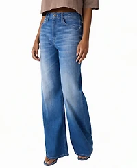 Guess Women's Bellflower High-Waisted Wide-Leg Jeans